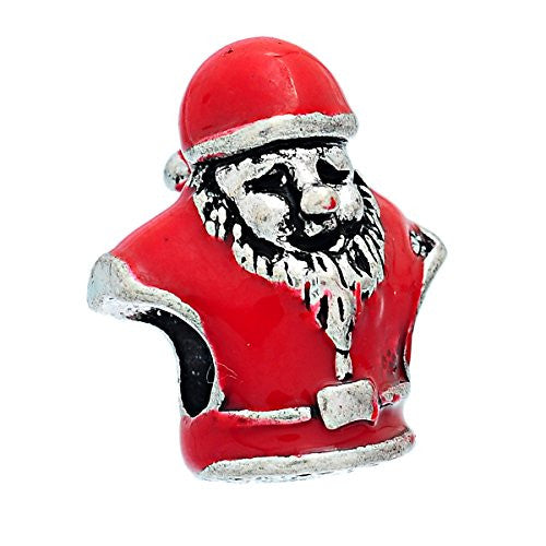 Red Christmas Santa Claus Bead Compatible for Most European Snake Chain Bracelet