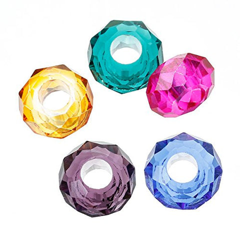 Five(5) Mixed European Faceted Glass Murano Beads - Sexy Sparkles Fashion Jewelry - 2