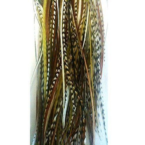 4-6 Natural Mix Feathers for Hair Extensions Bunched Together Salon Quality Feathers! 5 Feathers - Sexy Sparkles Fashion Jewelry