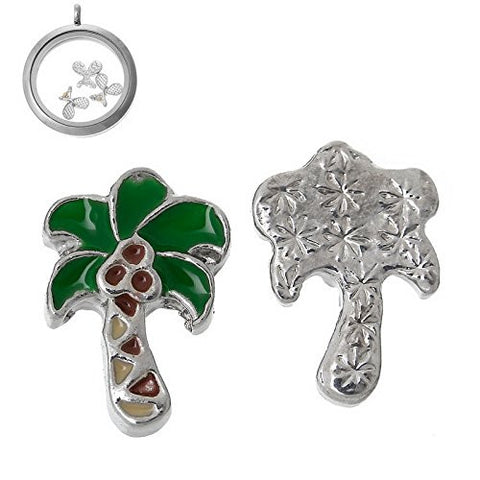 Beautiful Palm Tree Floating Charms For Glass Living Memory Locket - Sexy Sparkles Fashion Jewelry - 2