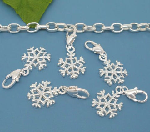 Clip on Snowflake Charm for European Jewelry w/ Lobster Clasp - Sexy Sparkles Fashion Jewelry - 4