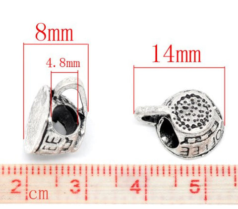 Coffee Cup Mug Charm European Bead Compatible for Most European Snake Chain Bracelet - Sexy Sparkles Fashion Jewelry - 3