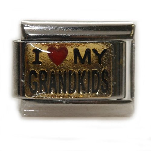 I Love My Grandkids Italian Link Bracelet Charm