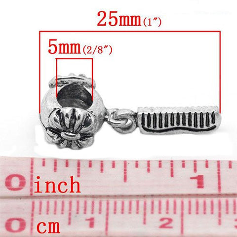 Comb with Flower Pattern European Bead Compatible for Most European Snake Chain Bracelet - Sexy Sparkles Fashion Jewelry - 2