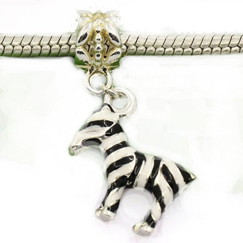 Zebra Charm Spacer Beads for Snake Chain Charm Bracelet - Sexy Sparkles Fashion Jewelry - 4