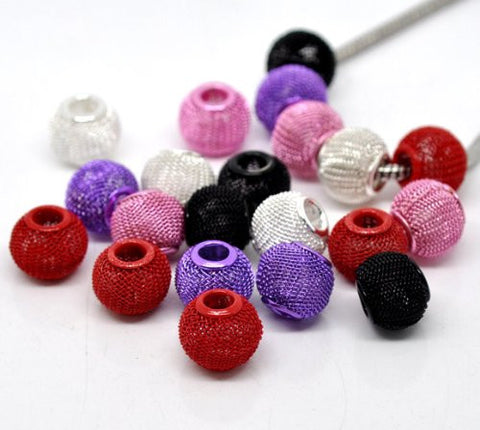 Silver Tone Mesh Spacer Bead Fits Pandora Troll Chamilia Biagi Bracelet - Sexy Sparkles Fashion Jewelry - 2
