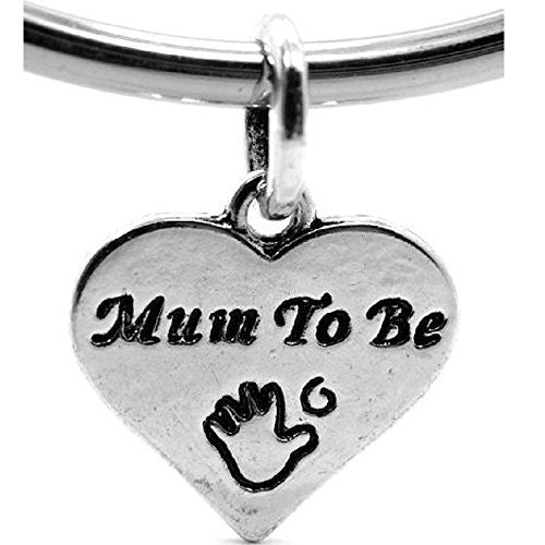 Mum To Be with handprint on Heart Charm for snake charm Bracelet - Sexy Sparkles Fashion Jewelry - 1
