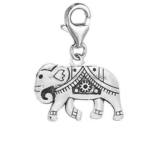 Clip on Circus Elephant Dangle Pendant for European Clip on Charm Jewelry w/ Lobster Clasp - Sexy Sparkles Fashion Jewelry