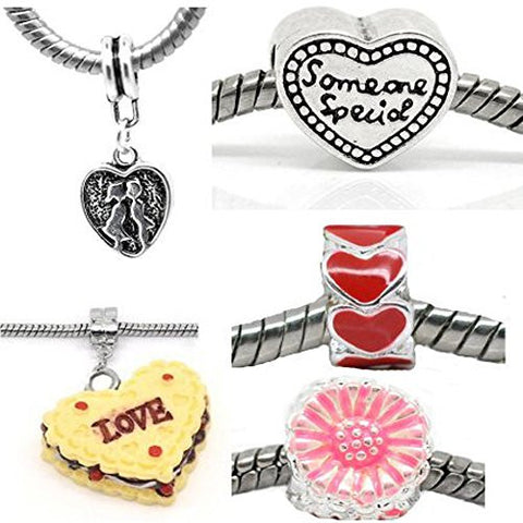 Set of 5 Special Someone Charm Beads For Snake Chain Bracelets - Sexy Sparkles Fashion Jewelry - 1