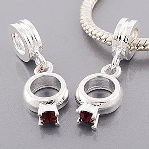 Engagement Ring Dangle European Bead Compatible for Most European Snake Chain Charm Bracelet - Sexy Sparkles Fashion Jewelry - 2