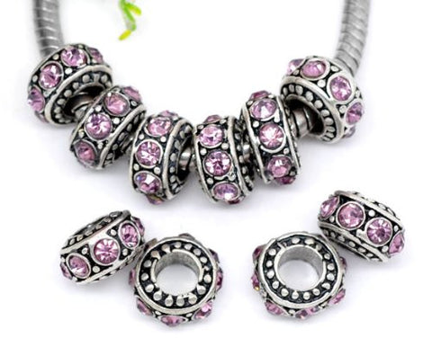 February Round Rhinestone charm for European Snake chain charm bracelet - Sexy Sparkles Fashion Jewelry - 2