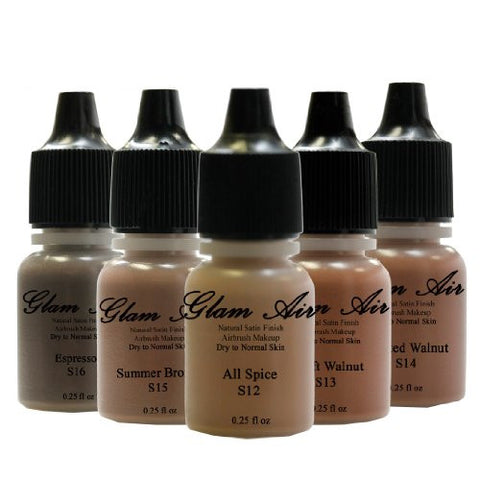 Glam Air Airbrush Foundation in 5 Assorted Dark Satin Shades of foundations (For normal to dry skin) - Sexy Sparkles Fashion Jewelry - 1