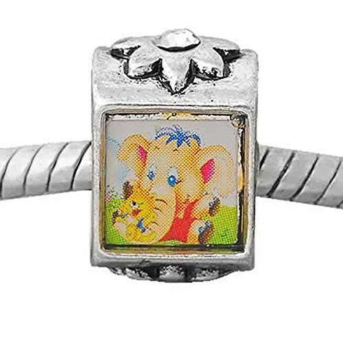 Elephant and Tiger Charm Spacer for Snake Chain Charm Bracelet - Sexy Sparkles Fashion Jewelry - 1