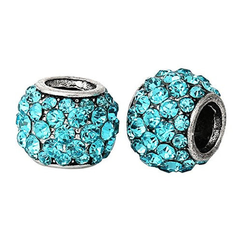 Euroepean Charm With Blue Crystals for Snake Chain Charm Bracelet - Sexy Sparkles Fashion Jewelry - 2