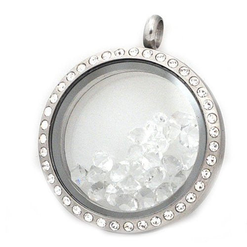 Buy HOUSWEETY Stainless Floating Floating Charms Magnetic Glass