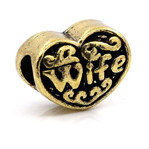 Wife Spacer Charm European Bead Compatible for Most European Snake Chain Bracelet - Sexy Sparkles Fashion Jewelry - 1