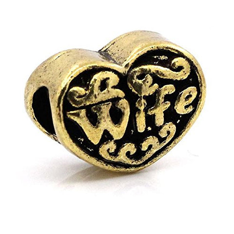 Wife Spacer Charm European Bead Compatible for Most European Snake Chain Bracelet - Sexy Sparkles Fashion Jewelry - 1