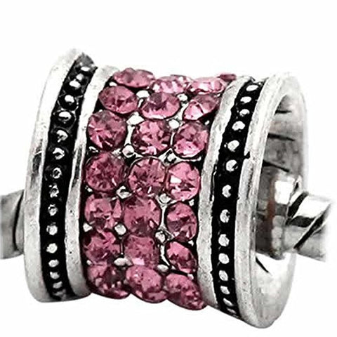 Pink October Birthstone  Crystals European Bead Compatible for Most European Snake Chain Charm Bracelet - Sexy Sparkles Fashion Jewelry - 1