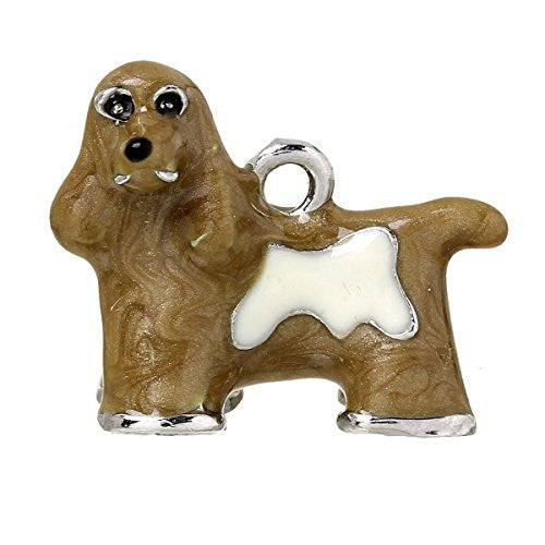Maltese Dog Pendant Charm Bead for Bracelet or Necklace - Sexy Sparkles Fashion Jewelry - 1