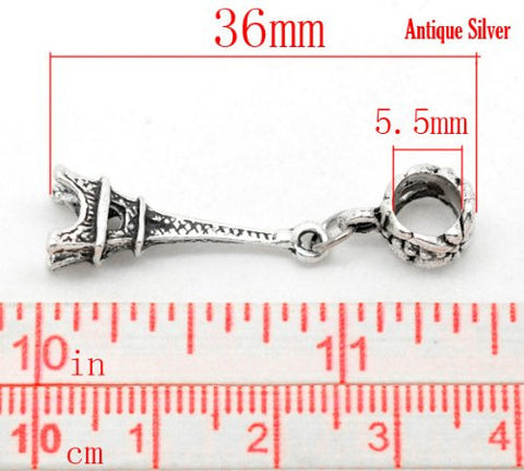 Eiffel Tower Charm 3D Dangle Charm European Bead Compatible for Most European Snake Chain Bracelet - Sexy Sparkles Fashion Jewelry - 3