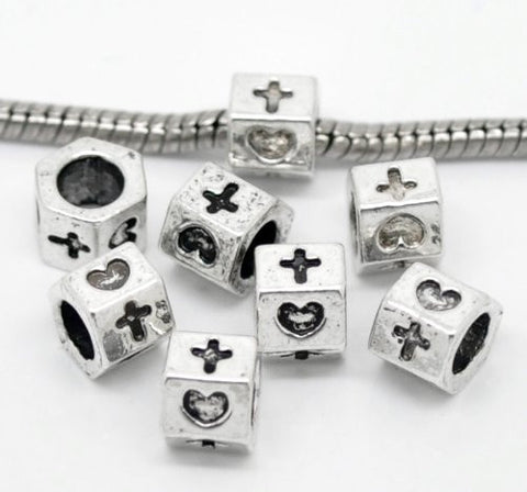 Heart Love Cross Charm Bead Fits For Snake Chain Charm Bracelet - Sexy Sparkles Fashion Jewelry - 2