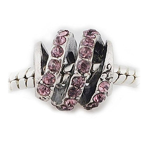 Spiral Design Charm Spacer Bead For Snake Charm Bracelet (Amethyst) - Sexy Sparkles Fashion Jewelry - 1