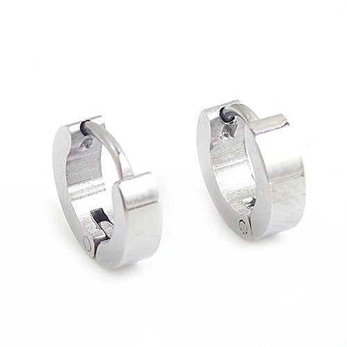 Sexy Sparkles Titanium Steel Mens Womens Hoop Earrings Piercings Huggie Hypoallergenic