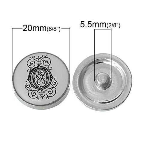 Alphabet Letter O Chunk Snap Button or Pendant Fits Snaps Chunk Bracelet - Sexy Sparkles Fashion Jewelry - 2
