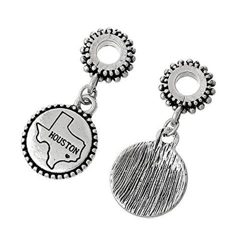 State Charm Bead Spacer (Houston)Spacer Bead for European Snake Chain Charm Bracelet - Sexy Sparkles Fashion Jewelry - 2