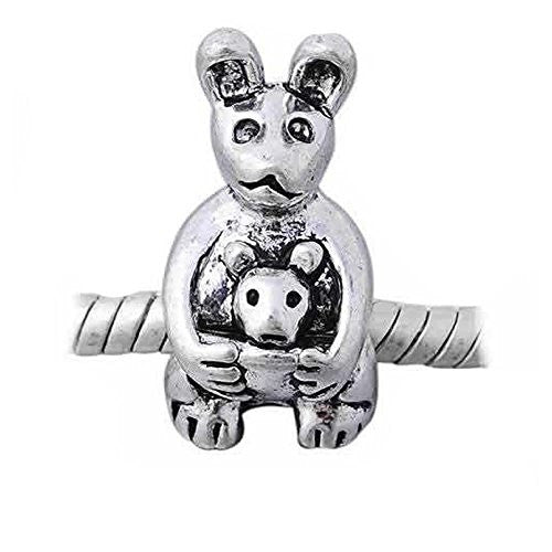 Cute Kangaroo Charm Carrying Baby European Bead Compatible for Most European Snake Chain Bracelet - Sexy Sparkles Fashion Jewelry - 1