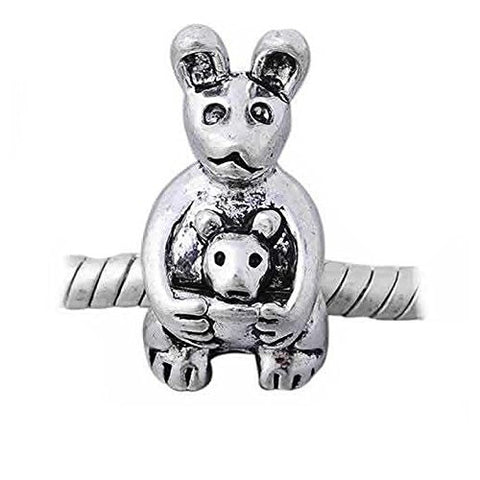 Cute Kangaroo Charm Carrying Baby European Bead Compatible for Most European Snake Chain Bracelet - Sexy Sparkles Fashion Jewelry - 1