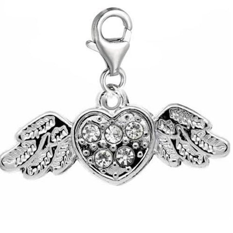 Angel Heart/wings Bead for European Clip on Jewelry w/ Lobster Clasp - Sexy Sparkles Fashion Jewelry - 2