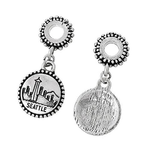 State Charm Bead Spacer (Seattle)Spacer Bead for European Snake Chain Charm Bracelet - Sexy Sparkles Fashion Jewelry - 2