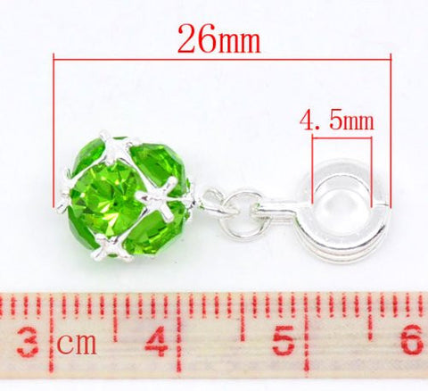 August Birthstone Dangle European Bead Compatible for Most European Snake Chain Charm Bracelet - Sexy Sparkles Fashion Jewelry - 3