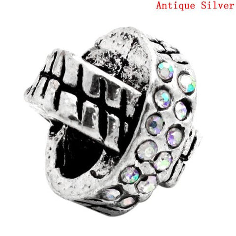 X Design Aurora Borealis Ab Iridescent  Crystals European Bead Compatible for Most European Snake Chain Charm Bracelet - Sexy Sparkles Fashion Jewelry - 2