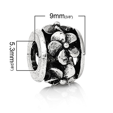 Flower Pattern European European Bead Compatible for Most European Snake Chain Charm Bracelet - Sexy Sparkles Fashion Jewelry - 3