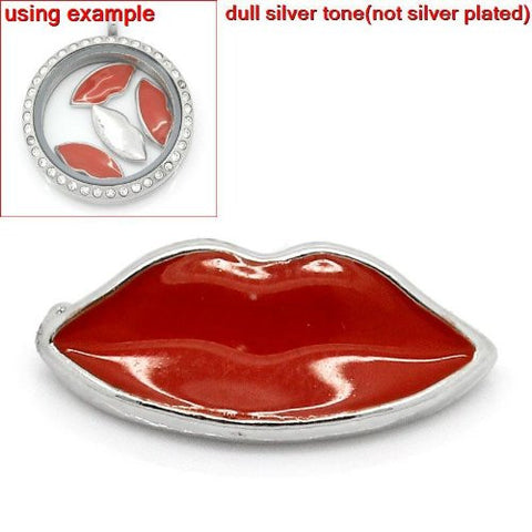 Lips Floating Charm For Glass Living Memory Lockets - Sexy Sparkles Fashion Jewelry - 2