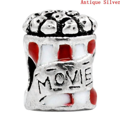 Movie Charm Popcorn Bag Bead European Bead Compatible for Most European Snake Chain Charm Bracelet - Sexy Sparkles Fashion Jewelry - 2