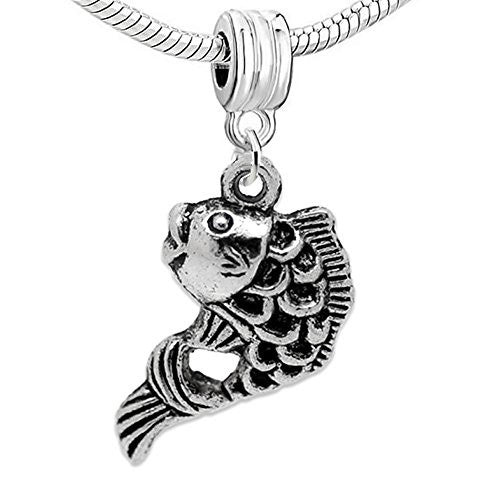 Koi Carp Cyprinoid Fish Dangle Charm European Bead Compatible for Most European Snake Chain Bracelet - Sexy Sparkles Fashion Jewelry