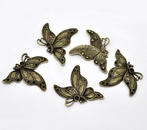 Antique Bronze Plated Base Butterfly Pendant for Necklace - Sexy Sparkles Fashion Jewelry - 2