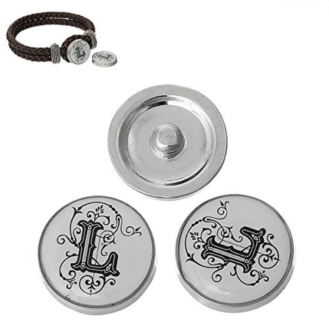 Alphabet Letter L Chunk Snap Button or Pendant Fits Snaps Chunk Bracelet - Sexy Sparkles Fashion Jewelry - 3