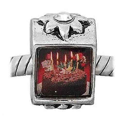 Chocolate Birthday Cake European Bead Compatible for Most European Snake Chain Charm Bracelet - Sexy Sparkles Fashion Jewelry