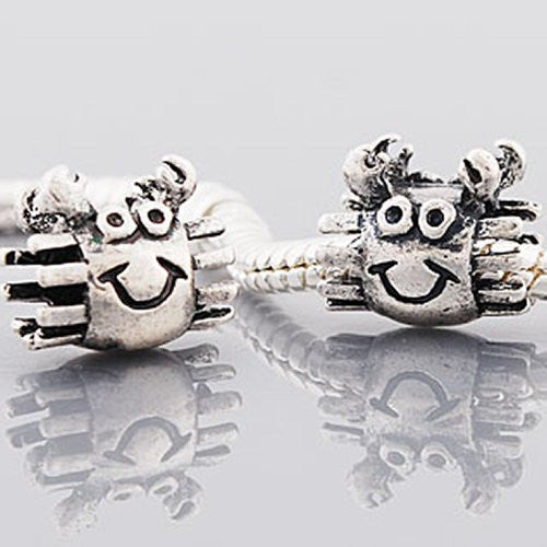 One(1) Smiley Crab charm European Bead Compatible for Most European Snake Chain Bracelet - Sexy Sparkles Fashion Jewelry