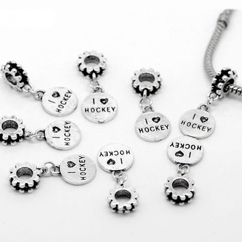 2 Sides I Love Hockey European Bead Compatible for Most European Snake Chain Bracelet - Sexy Sparkles Fashion Jewelry - 3