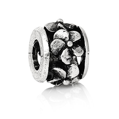 Flower Pattern European European Bead Compatible for Most European Snake Chain Charm Bracelet - Sexy Sparkles Fashion Jewelry - 1