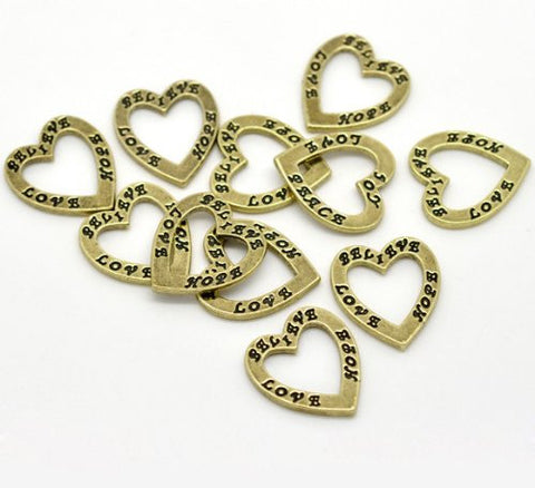 Believe Love Hope Heart Charm Pendant for Necklace - Sexy Sparkles Fashion Jewelry - 2