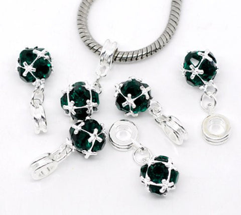May Birthstone European Bead Compatible for Most European Snake Chain Charm Bracelet - Sexy Sparkles Fashion Jewelry - 2