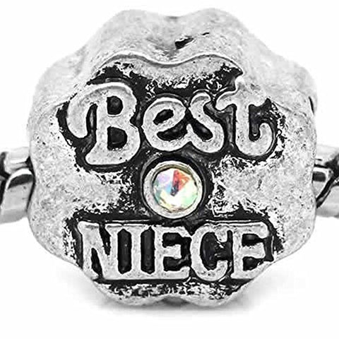 Best Niece Flower Shape Charm Bead Spacer For Snake Chain Bracelets (Iridescent) - Sexy Sparkles Fashion Jewelry - 1