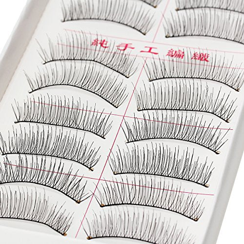 Sexy Sparkles Handmade Natural Fashion Long False Eyelashes (10 Pairs) (12mm)