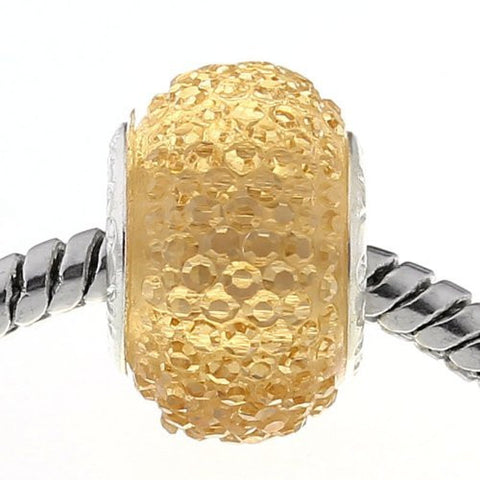 Champagne Glitter Charm fits European Snake Chain Charm Bracelets - Sexy Sparkles Fashion Jewelry - 4